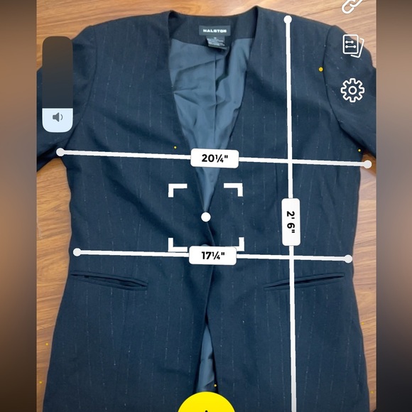 Halston Vintage women’s Black pants suit with metallic pinstripes size 12 - Picture 5 of 13